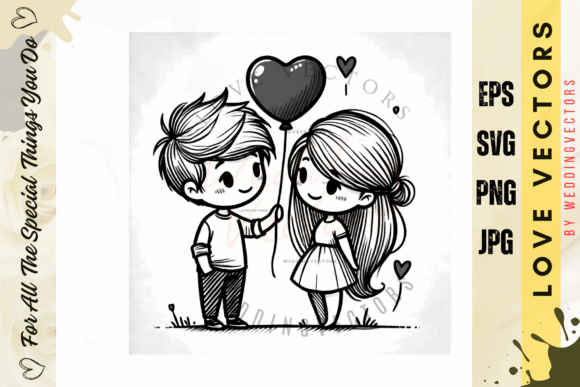 C2634: A Visual Symphony of Wedding Couple and Love Vectors