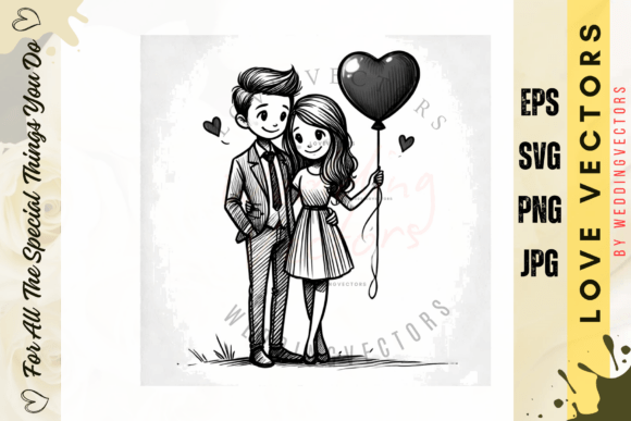 C2648: Capturing Romance in a Modern Wedding Illustration