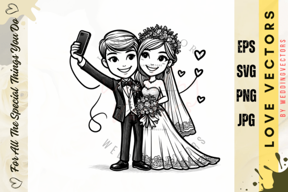 C3192: Capturing Matrimonial Bliss in Vector Art
