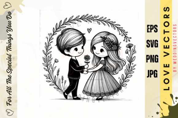C3231: A Vector Tale of Wedding Romance