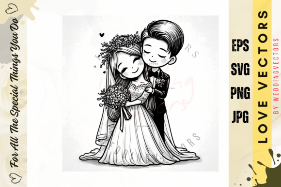 Classic Love Story Vector - C2673: Timeless Romance in Design
