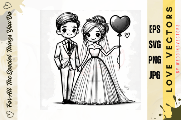 Designing Romance: The Art of Wedding Couple Vectors