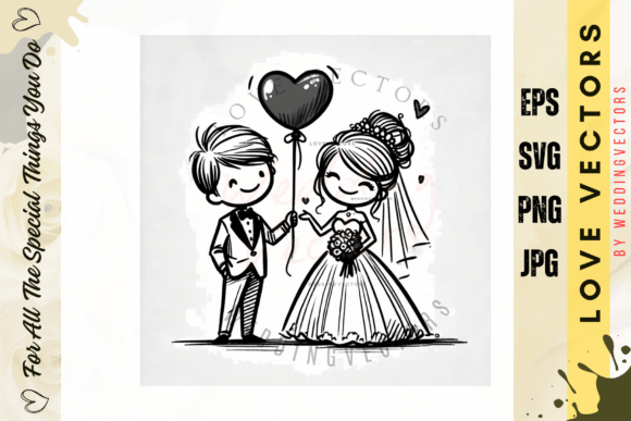 Elegant Wedding Vectors for Romantic Design Projects
