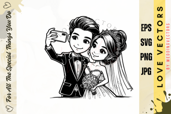 Enchanting Wedding Couple and Love Vectors for Timeless Design