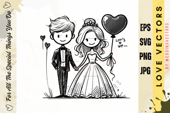 Timeless Romance in Design: The C3807 Wedding Illustration Set