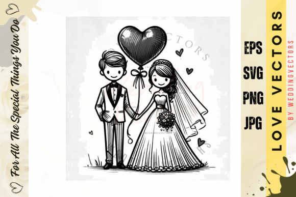 Wedding Couple and Love Vectors: A Modern Romance in Design