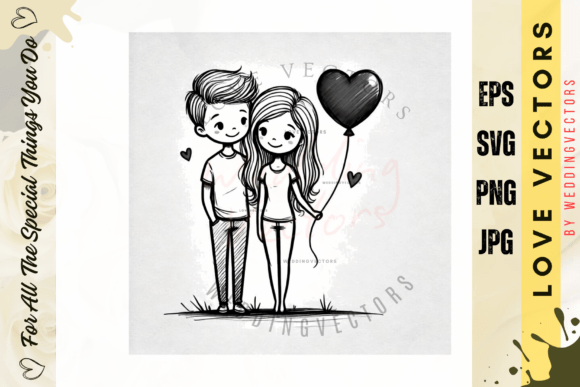 Wedding Couple and Love Vectors - C2652: A Visual Love Story