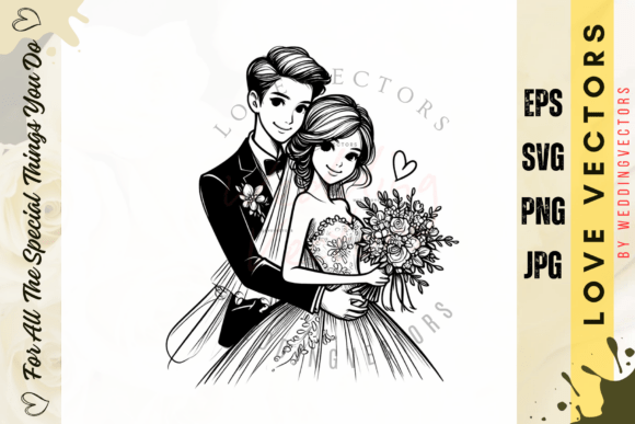 Wedding Couple and Love Vectors - C2669: A Design Love Story