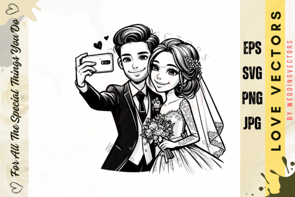 Wedding Couple and Love Vectors - C3206: A Vintage Romance