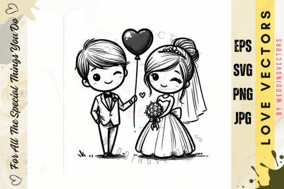 Wedding Couple and Love Vectors - C3219: A Designer's Guide to Romance