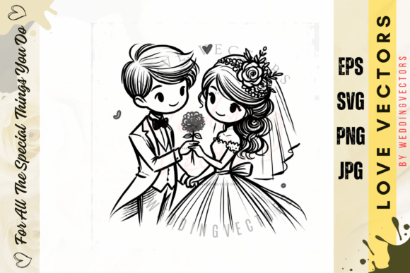 Wedding Couple and Love Vectors - C372: The Design Asset You Need