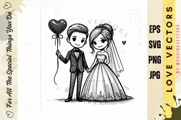 Wedding Couple and Love Vectors: Capturing Matrimonial Bliss